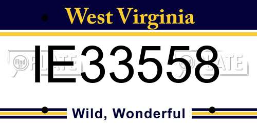IE33558 West Virginia License Plate