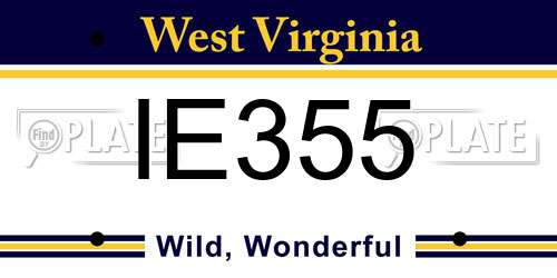 IE355 West Virginia License Plate