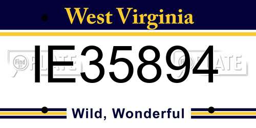 IE35894 West Virginia License Plate