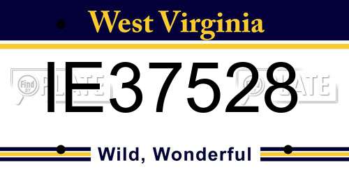 IE37528 West Virginia License Plate
