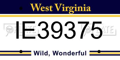 IE39375 West Virginia License Plate