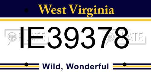 IE39378 West Virginia License Plate
