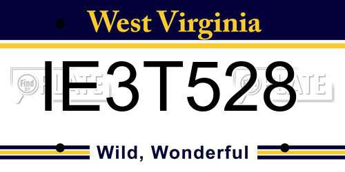 IE3T528 West Virginia License Plate
