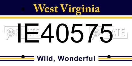 IE40575 West Virginia License Plate