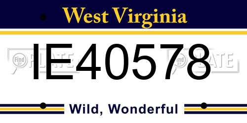 IE40578 West Virginia License Plate