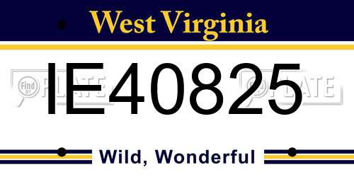 IE40825 West Virginia License Plate