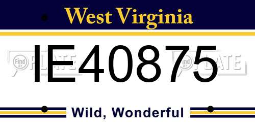 IE40875 West Virginia License Plate