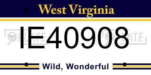 IE40908 West Virginia License Plate
