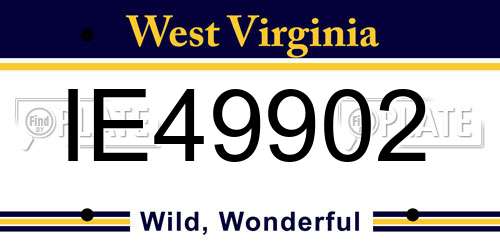 IE49902 West Virginia License Plate