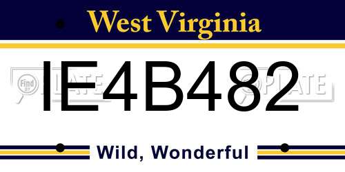 IE4B482 West Virginia License Plate