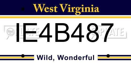 IE4B487 West Virginia License Plate