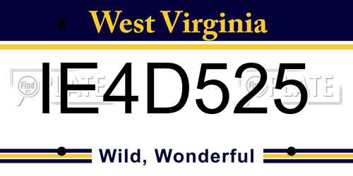 IE4D525 West Virginia License Plate