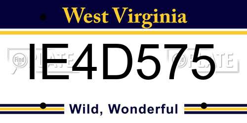IE4D575 West Virginia License Plate
