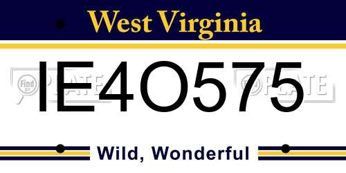 IE4O575 West Virginia License Plate
