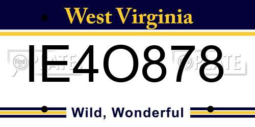 IE4O878 West Virginia License Plate