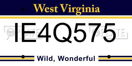 IE4Q575 West Virginia License Plate