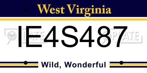 IE4S487 West Virginia License Plate