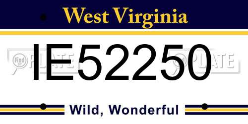 IE52250 West Virginia License Plate