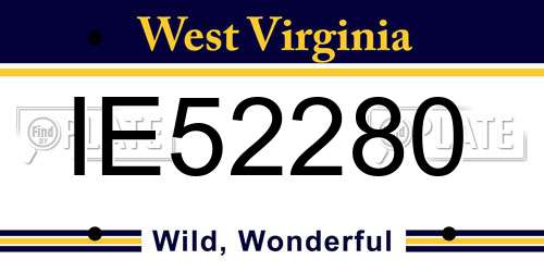 IE52280 West Virginia License Plate