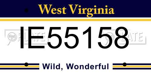 IE55158 West Virginia License Plate