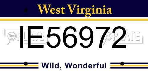 IE56972 West Virginia License Plate