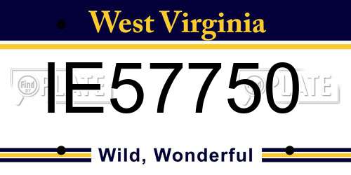 IE57750 West Virginia License Plate