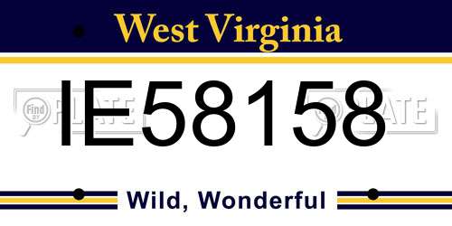 IE58158 West Virginia License Plate