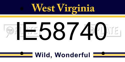IE58740 West Virginia License Plate