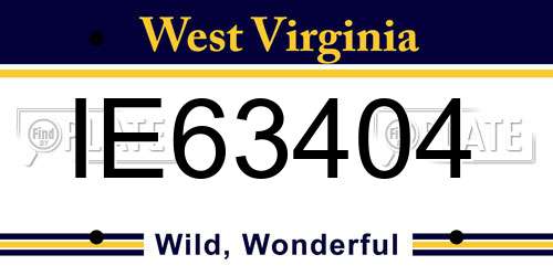 IE63404 West Virginia License Plate