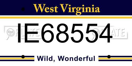 IE68554 West Virginia License Plate