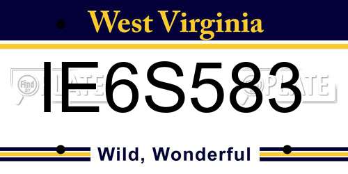 IE6S583 West Virginia License Plate