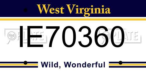 IE70360 West Virginia License Plate