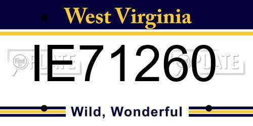 IE71260 West Virginia License Plate