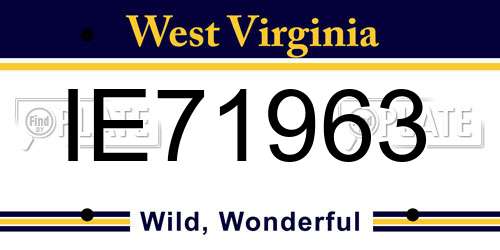 IE71963 West Virginia License Plate