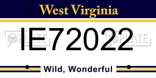 IE72022 West Virginia License Plate