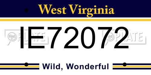 IE72072 West Virginia License Plate