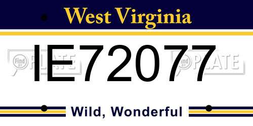 IE72077 West Virginia License Plate