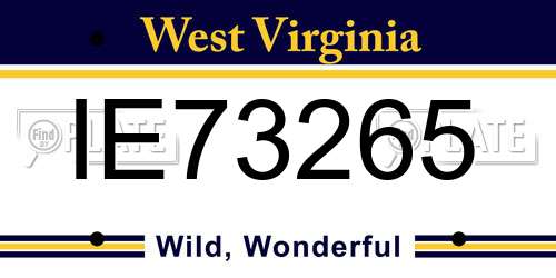 IE73265 West Virginia License Plate