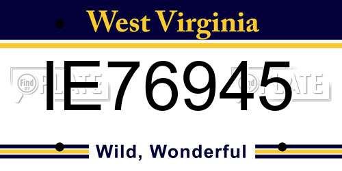 IE76945 West Virginia License Plate