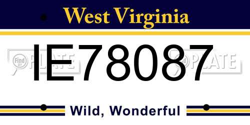 IE78087 West Virginia License Plate
