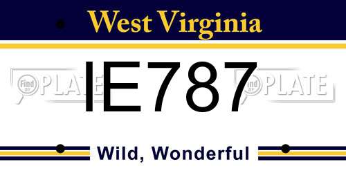IE787 West Virginia License Plate