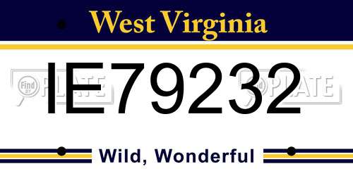IE79232 West Virginia License Plate