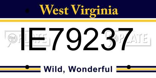 IE79237 West Virginia License Plate