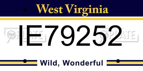 IE79252 West Virginia License Plate
