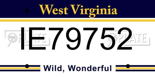 IE79752 West Virginia License Plate