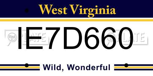 IE7D660 West Virginia License Plate