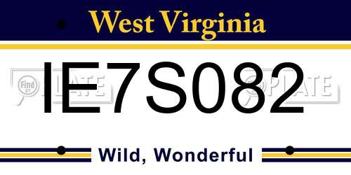 IE7S082 West Virginia License Plate