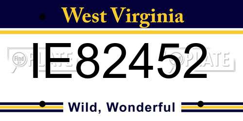 IE82452 West Virginia License Plate