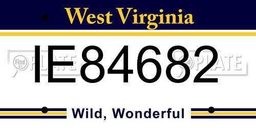 IE84682 West Virginia License Plate