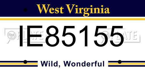 IE85155 West Virginia License Plate